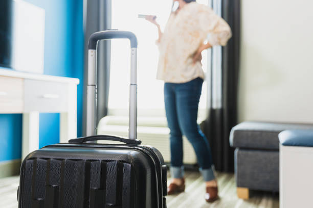 A female Traveller Arriving in a Short-Let Apartment 